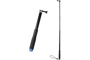 FANGEHONG Wasserdicht Ausziehbarer Selfie Stick, Stange Handgriff Einbeinstativ, 29–92cm Teleskopstange Aluminium für Hero 7/6/5/4/3/2/1 Action Kamera (Blau, 29cm)