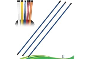 FINGER TEN Palos de alineación de golf con cubierta, palo de práctica de 48 pulgadas, paquete de 3, palos de ayuda de entrenamiento de golf para Aming interior y exterior jardín (paquete de 3 en azul)