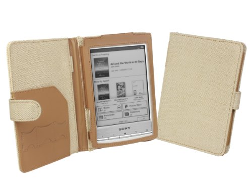 Cover-Up Schutzhülle aus natürlichen Hanffasern für Sony Reader PRS-T1 / PRS-T2 (im Book-Style) Sahara Brown
