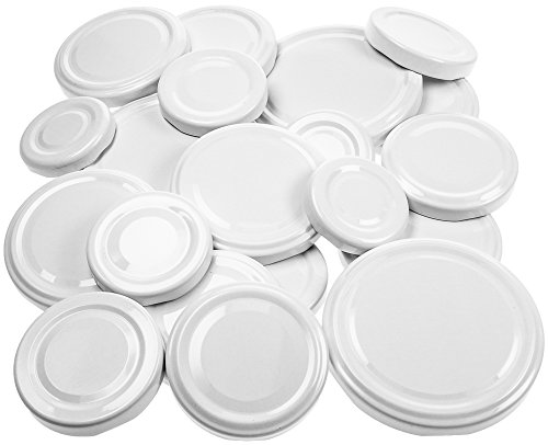21 Ersatzdeckel weiß, Deckel Schraubdeckel Twist-Off-Verschluss für Marmeladengläser Einmachgläser Sturzgläser