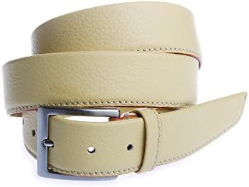 Man Genuine “Dollar Calf” Leather Belt Made in Italy