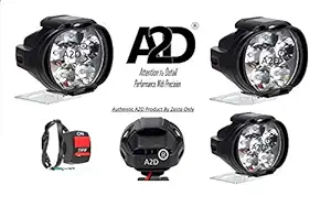A2D L3C 6 LED Transformer Bumble Bee Style Bike Fog Light Lamp Assembly White Mini with Switch Set of 2 For Mahindra Duro 125