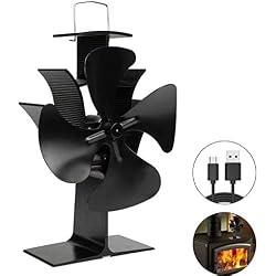 EXTSUD Ventilateur de Poêle à Bois à 4 Pales Ventilateur de Cheminée Silencieux Circulation de Chaleur Alimenté par la Chaleur pour Poêles à Bois et Cheminées, Respectueux de l'environnement