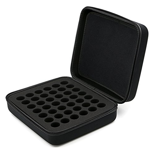 btsky 42 Flaschen Langlebig und wasserdicht Hard Shell EVA-ätherischen Ölen Griff Tragetasche Nagellack-Aufbewahrungsbox Schaumstoffeinlage Organizer schwarz - 7