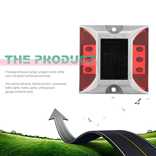 Preisvergleich Produktbild Aluminium Wasserdichte LED-Solar-Straße Stud Licht reflektierende Bodeneinbauleuchte