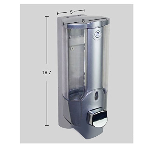 MagiDeal Seifenspender, Seifendosierer für Duschgel, Shampoo, Seife. Auch als Dispenser für Reinigungsmittel geeignet. 350 ml/450ml Fassungsvermögen. aus ABS Kunststoff. Gelspender schafft Ordnung in Bad und Dusche. – 450ml Einzel Kopf, 8,3 x 18,7 x 9,5 cm - 7