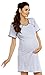Zeta Ville Nursing Nightdress Robe Labour Hospital Gown MIX & MATCH 393c (Nightdress - Light Grey, UK 10/12)