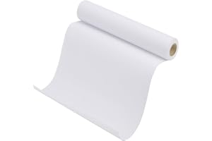 LANYOTA Zeichenpapier Rolle, Zeichenrolle 22cm x 15m Weiße Papierrolle Kinder Künstler Skizze Malerei Papier, 70g/m² Recycelte Staffeleipapier für Kleinkinder Kinder Studenten (1 Stück)