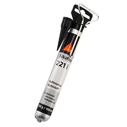 Sikaflex 221i | Haftstarker Dichtstoff | Gebrauchsfertig | 100 ml Beutel | Schwarz oder weiss | Vielseitig | Belastbar | Stark klebender Dichtstoff für Metalle, Kunststoffe, Keramik etc. / schwarz