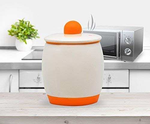 Neat Ideas Eggichef Ceramica - Uova in Camicia, Strapazzate, Uova Fried Riso Microonde - Bianco