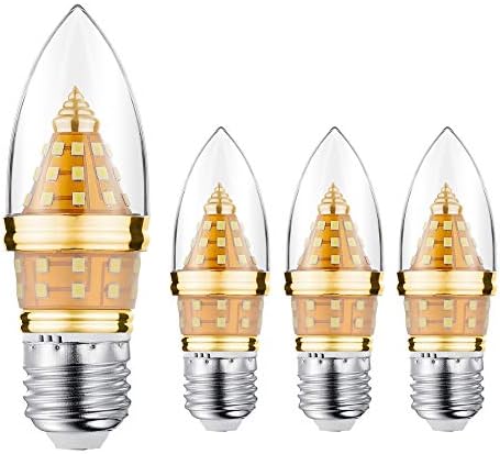BOGAO E27 LED Light Bulb, 12W E27 LED Bulb, Equivalent to 80-100 Watt Light Bulbs,1200 Lumens LED Bulbs, White,Torpedo Shape,Non-dimmable(6000K,4pcs)
