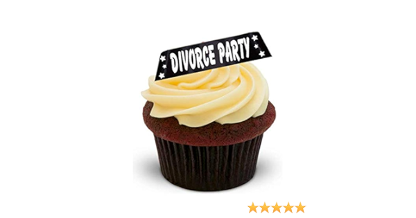 Jps Fete De Divorce Noir 12 Decoration Comestible Pour Gateau Divorce Party Black Standups 12 Edible Standup Premium Wafer Cake Toppers Amazon Fr Cuisine Et Maison