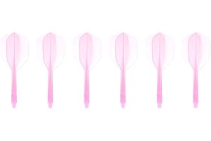 LUNJI Autone 6pcs Plastic Professional Dart Flights 2BA Screw, Soft Durable 80mm Darts Tail (Pink)