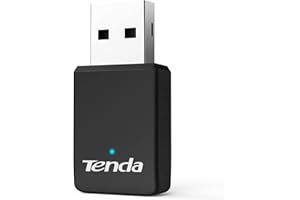 Tenda U9 AC650 Wi-Fi Dongle – Dual Band Wireless USB Adapter for PC, Desktop and Laptop – Mini Size – Plug & Play – Supports Windows XP/7/8/8.1/10/11, Black