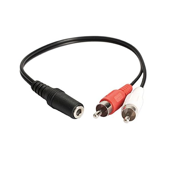 Cable de Audio Adaptador, Conector Hembra estéreo de 3,5 mm a 2 Jack RCA Macho, Audio Auxiliar
