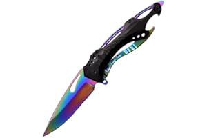 GIMULATAMIS Coltelli Pieghevole da pesca,Coltello da Caccia Professionale,Apri Bottiglia,Coltello Tascabile,Coltello da Sopravvivenza,Coltello Multiuso Portatile Campeggio per Fishing Hunting Camping (Colore)