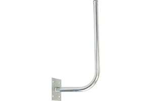 PREMIUMX Premium X 30 cm Wall Bracket 70 cm Mast Galvanised Steel Diameter 38 mm Large Plate Weather Station Wall Mount Extra Long