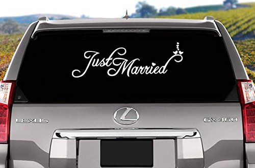 Just Married Decorations Konsait Just Married Car Window Decal