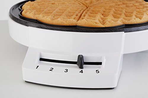 Korona – Waffelautomat 41001 I Herz-Waffeln I 5 Bräunungsstufen I 1200 W I Weiß - 2