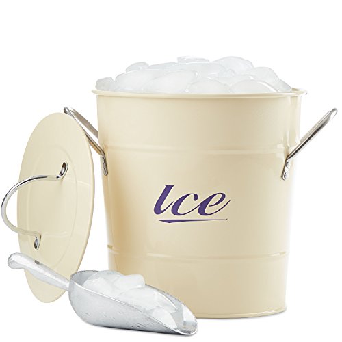 Andrew James Eiskübel/ Eiswürfelbehälter/ Eiseimer In Klassische Creme Mit Scoop, Retro Stil, 3 Liter Kapazität