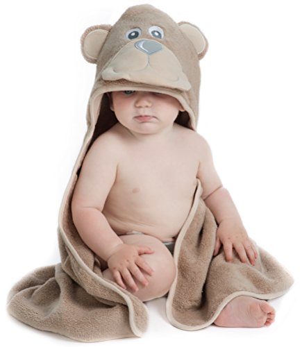 Little Tinkers World Baby-Badetuch / Kapuzenhandtuch im Bär -Design – 100% Flauschige Baumwolle – Perfekt als Geschenk für Neugeborene, Säuglinge, Kleinkinder, Mädchen & Jungen, 75×75 cm - 8