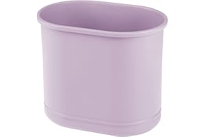 mDesign Contenitore rifiuti – Elegante pattumiera differenziata in metallo per bagno, ufficio o cucina – Piccolo cestino spazzatura di forma ovale adatto per la carta – Lilla
