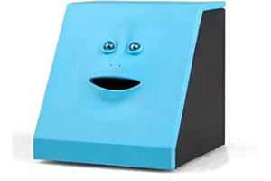 DUTTY Salvadanaio dinamico a forma di viso, induzione elettrica, divertente e divertente. (blu)