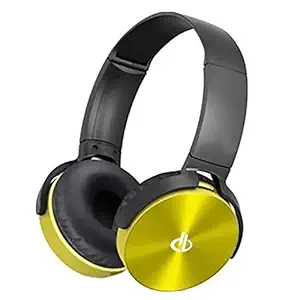 digibuff BT450 Wireless Bluetooth Over the Ear Headphone with Mic (Yellow)