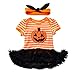 Produktbild Elecenty Overall Rock Kleiderset,Halloween Neugeborenes Spielanzug Strampler Langarm Junge Mädchen Babyklamotten Unisex Jumpsuit+Stirnbänder Wickelbody Kindermode Winteroverall Outfits
