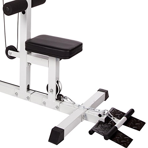 ScSPORTS Latzugturm Kraftstation Seilzug Kabelzug, 141 x 107 x 193 cm (LxBxH), weiß - 4