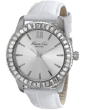 Kenneth Cole New York Damen KC2849 Classic Round Silver Dial White Croco Strap Armbanduhr