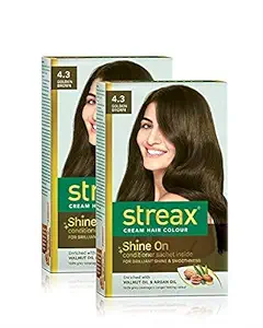 Streax Cream Hair Color for Unisex, 120ml - 4.3 Golden Blonde (Pack of 2)