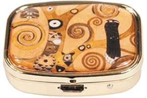 Fridolin Scatola portapillole Klimt-Thuya in Metallo, Multicolore, 5.1x3.6x1.8 cm
