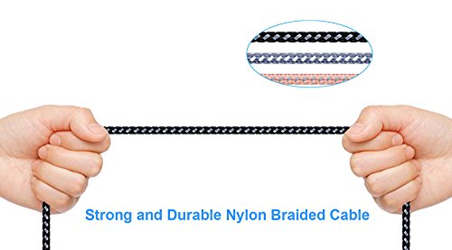 Micro cable 3Pack 1.8M, Xinfaxin Premium Nylon Braided USB Charging Cables for Samsung, LG, Motorola, Nexus, HTC,Sony, Android Devices and More (Rose Gold gray,gray white,black white) - 5