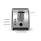 Acelink Automatik Toaster 2 Scheiben, 800 Watt Edelstahl-Toaster mit Brötchenaufsatz, Krümelschublade, 7-Bräunungsstufen (Silber) - 3
