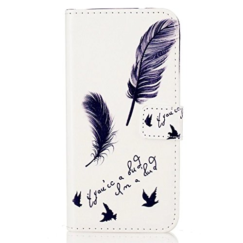 MUTOUREN für iphone 6 6S (4.7 Zoll) Hülle Schutzhülle PU Leder Bookstyle Handyhülle Brieftasche Wallet Schale Portemonnaie Klapphülle mit Standfunktion Taschen kratzfeste Stoßfest Magnetic Snap Bumper Schale – Schwarz Feder + Stylus Touch Pen - 2