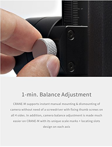 Zhiyun Crane m 3 assi brushless palmare Gimbal con controller wireless â€“ rotazione di 360 gradi illimitato 12 ore di autonomia per smartphone/mirrorless/Action Camera â€¦ (Grane-M)