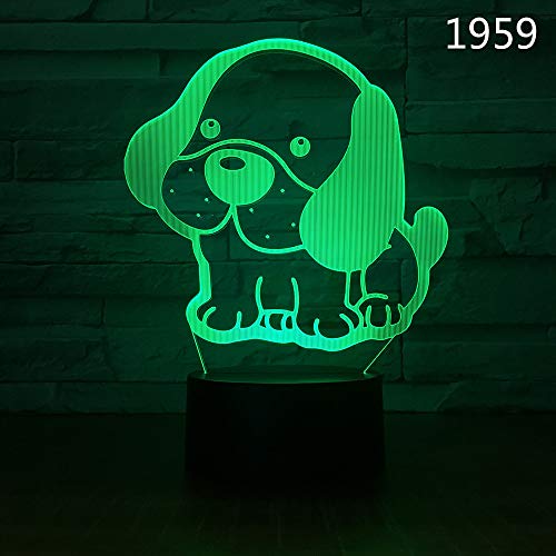 Preisvergleich Produktbild Bunte geführte Nachtlicht-Steckdose des bunten Nachtlichthundes 3d bunte geführte Nachtknebelote