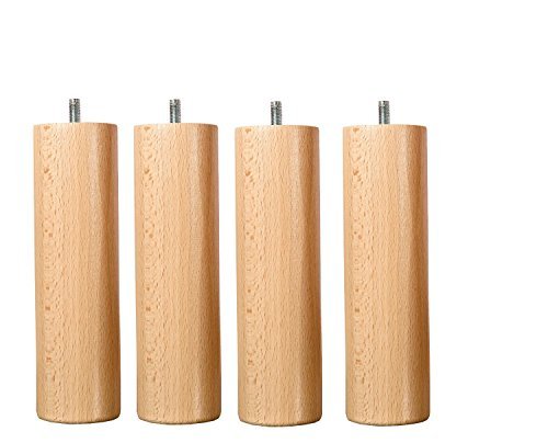 examen Wood Select JEU DE 4 Pieds lit 25 cm Plusieurs Types de Fixation (Pied Standard)