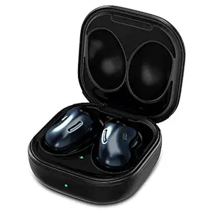 Spigen Shine Shield Compatible with Galaxy Buds Live Dust Proof Sticker [Not Compatible with Galaxy Buds Pro] (2 Set) - Metal Black