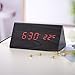 Produktbild Holz LED Wecker, Accering Holzalarm Digital Wecker Tischuhr with Dual Power, Zeit/ Datum/ Temperatur Anzeige Wood Personal Alarm Clock, Schwarz