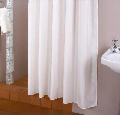 ÜBERLÄNGE! TEXTIL DUSCHVORHANG 220 BREIT x 220 HOCH WEISS ÜBERLÄNGE 220x220