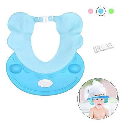 ZERHOK Casquette de Bain Chapeau douche Bébé Visière Bain Bébé,enfant réglable douche Protéger pour Protection Yeux Anti Shampooing belle bleu Modélisation animale