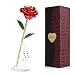 Produktbild HOKEKI 24K Gold Rose Blume Handgefertigt Forever Rose Konservierte Rose Künstliche Blume mit Geschenkbox Einzigartige Valentinstag Jahrestag Geburtstag Hochzeitstag Geschenke für Frau Freundin Rot