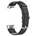 Produktbild HermosaUKnight Für Fitbit Charge3 Bambus Lederband Krokodilleder Ersatzband Schwarz