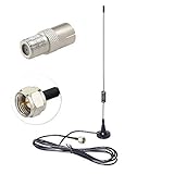 ukw antenne länge Paket: 1 x FM / UKW Radioantenne mit Magnetfuß + 1 x F Buchse to TV Buchse Adapter