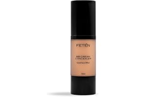 FTN FETEN FETEN BB Cream con Protector Solar - Crema Hidratante con Color Tono Medio - Corrector Antiojeras - Skincare Base de Maquillaje Facial - BBCream Antiedad con Protección Solar con Ácido Hialurónico