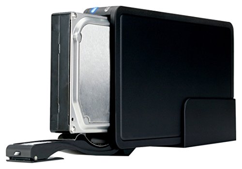 FANTEC ER-35U3-6G Externes Festplattengehäuse (für den Einbau einer 8,89 cm (3,5 Zoll) SATA Festplatte, unterstützt SATA III 6G Festplatten und UASP, USB 3.0 SUPERSPEED, trägerlos, schraubenlos Festplatten wechseln, 30 mm Lüfter für exzellente Wärmeableitung, Aluminium Gehäuse) schwarz