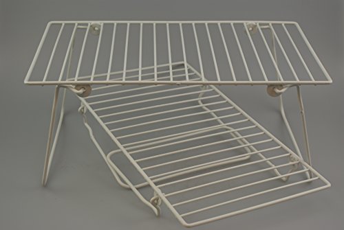 2 Stück Schrankeinsatz weiss 37 x21 x 16 cm aus Metall (Weiß)