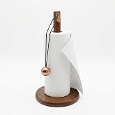 Deconox Doğal Bambu Bohem Top Tutacaklı Kağıt Havluluk - Dekoratif Ahşap Stand (30x14 cm, Kahve ve Bambu Renk Se&ccedil;enekli, 1 Ad